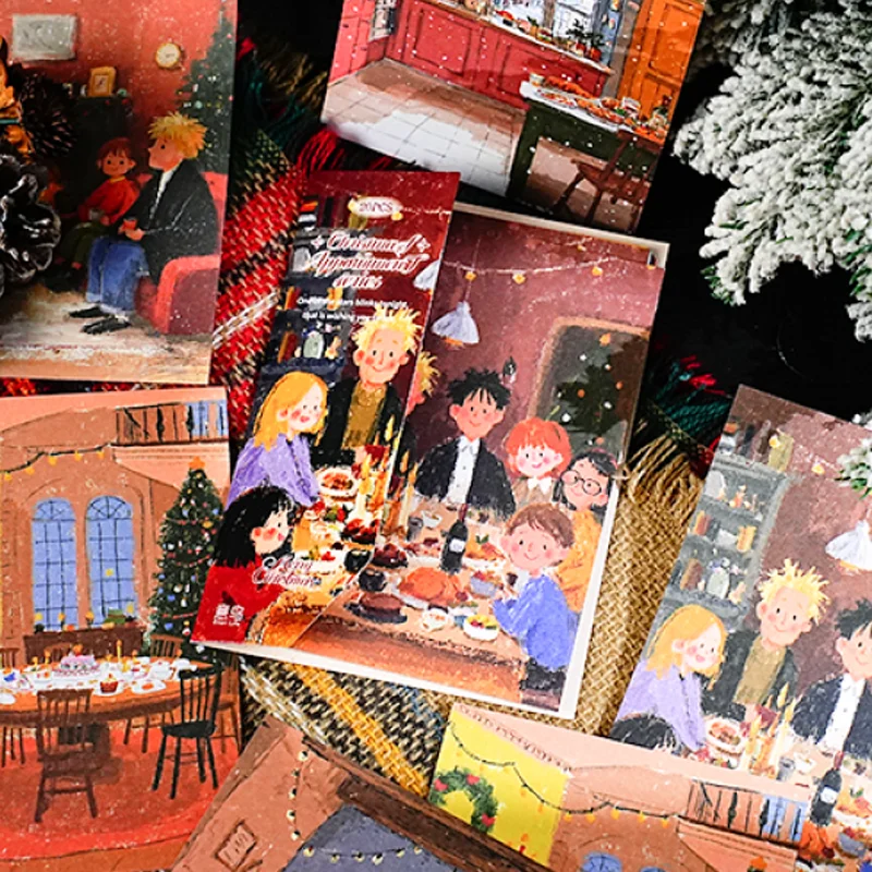 مجموعة ورق قصاصات عيد الميلاد مكونة من 60 قطعة، لوازم صنع بطاقات مذكرات منقوشة عتيقة لتزيين صفحة المجلات، مشغولات يدوية احتفالية