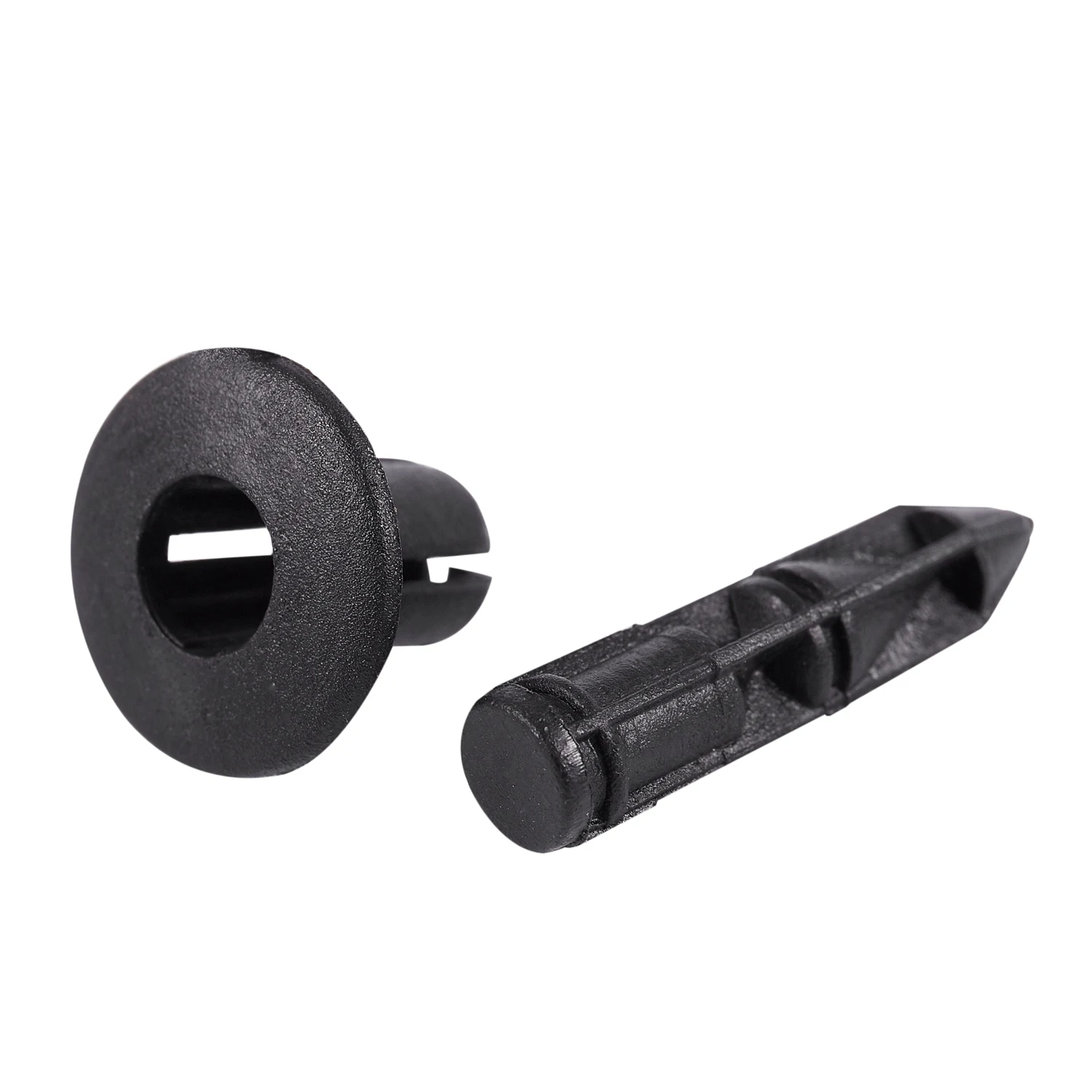 100Pcs Car Molding Door Fender 5mm Hole Plastic Rivets Fixing Black.