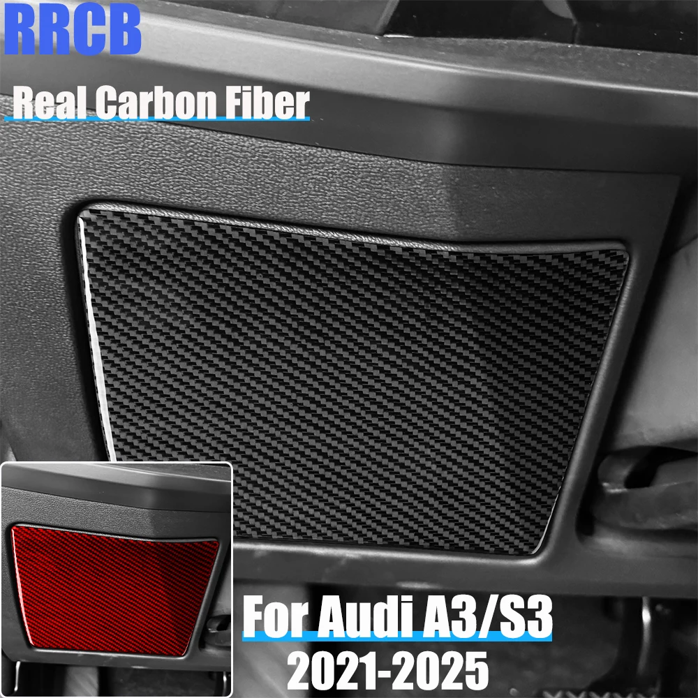 

Real Carbon Fiber Car Accessories Driver Storage Panel Decorative Soft Cover Sticker For Audi A3 S3 8Y 2021 2022 2023 2024 2025