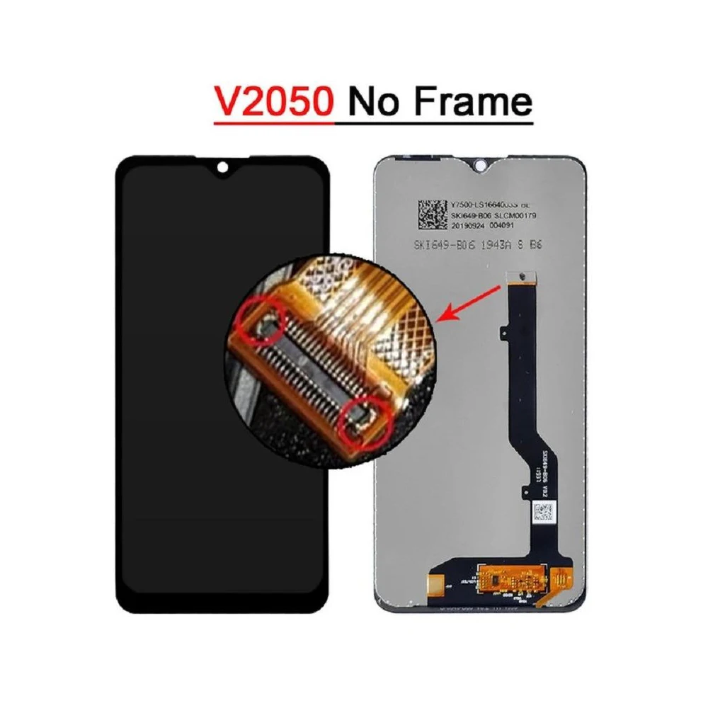 Tested 6.49inch LCD With Frame For ZTE Blade 20 Smart V1050 V2050 Display Screen Touch Digitizer Assembly Blade20 Smart Display