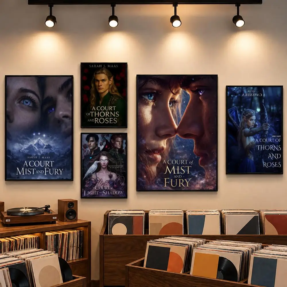 A Court Of Thorns And Roses Book Fan Art Poster Self-adhesive Art Waterproof Paper Sticker Coffee House Bar Room Wall Decor