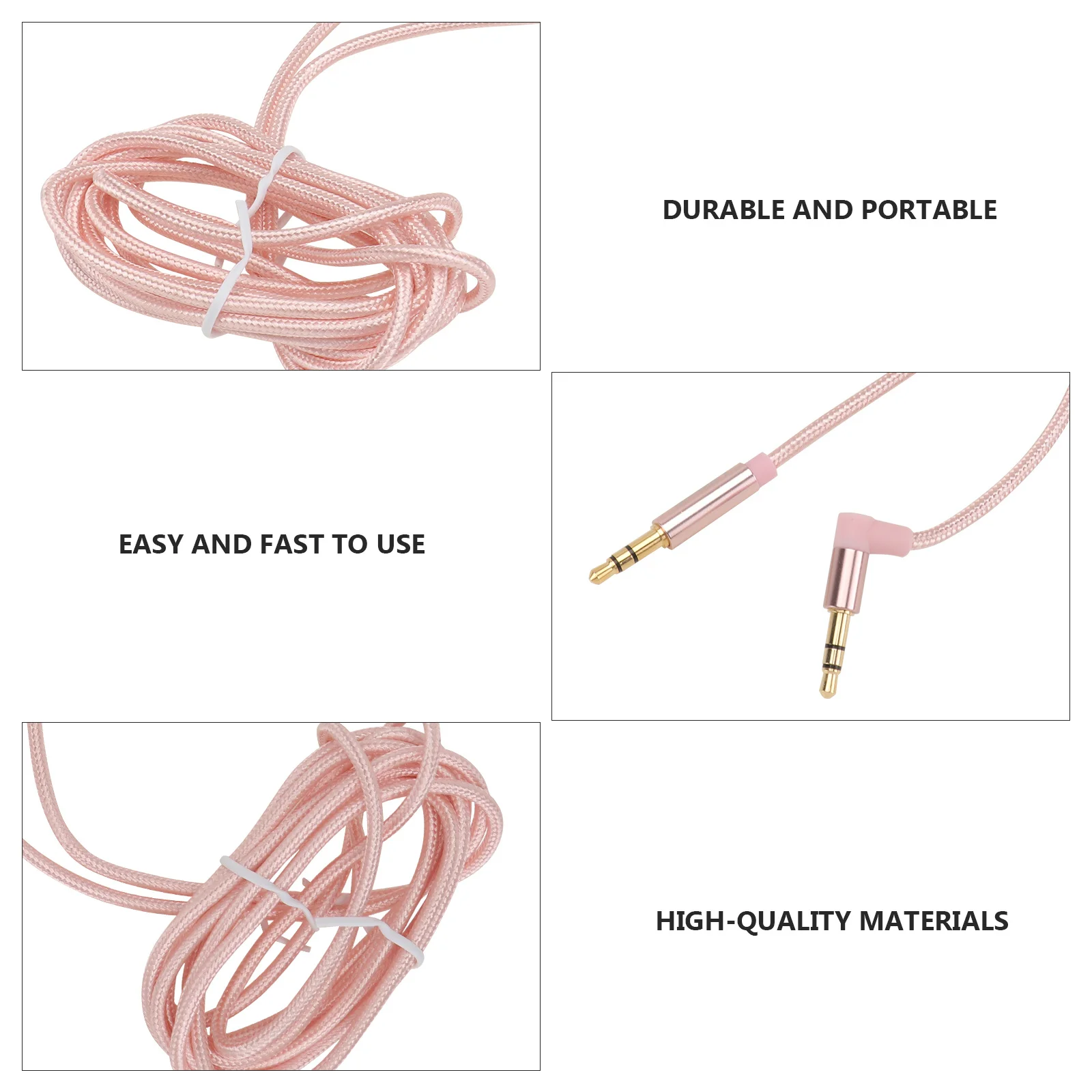

1Pcs Audio Cable Aux Copper Connector Tin Plated 3.5mm Stereo Cord Compatible Phone Laptop Speaker Headphone Car