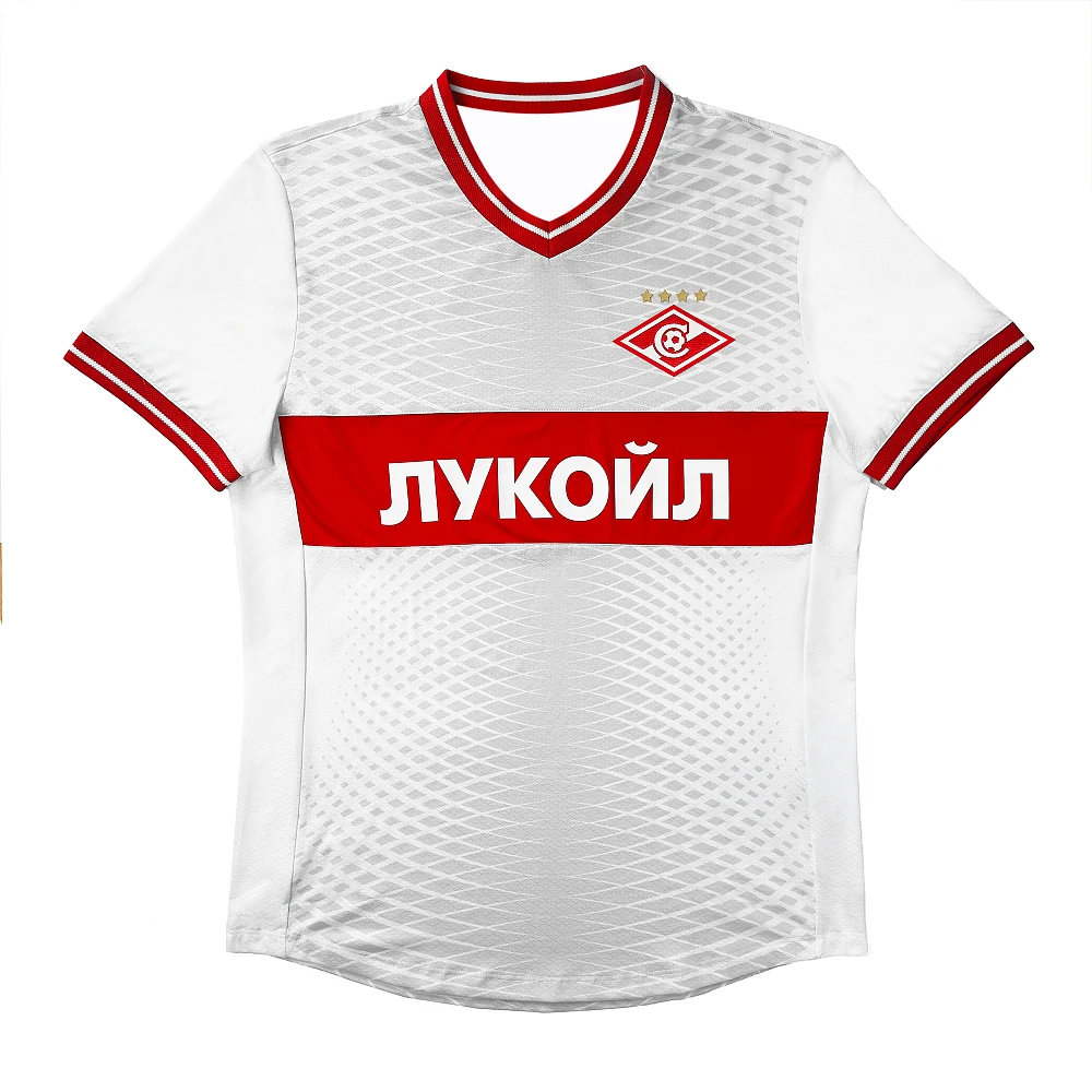 Spartak Moskau Fan Fußballtrikot Herren Kurzarm Atmungsaktives Sport-T-Shirt Rot Weiß Fußball-Trainingsuniform für Fans – Detail 2