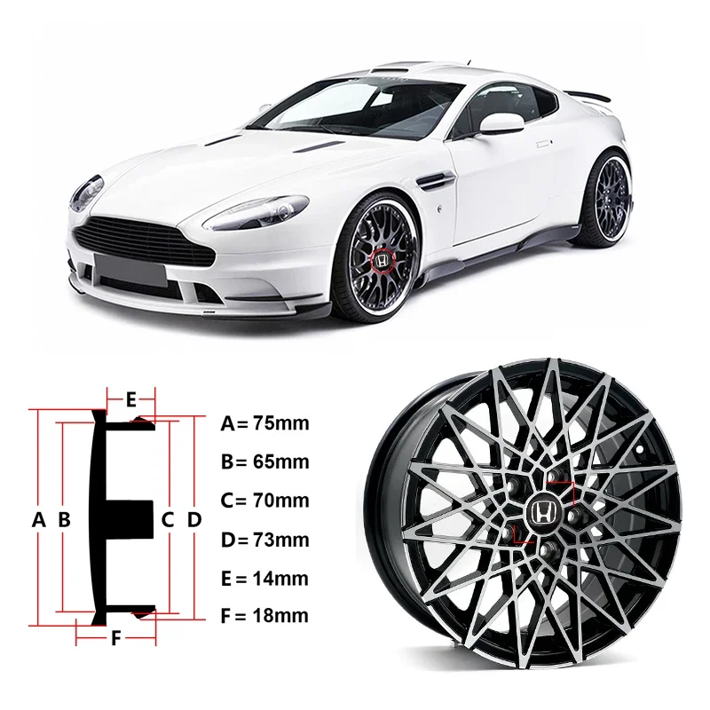 4 قطعة 56 مللي متر + 60 مللي متر سيارة محور عجلات غطاء مركزي شارة معدنية ملصق لهوندا هايبرد سيفيك XR-V CR-Z CRV أكورد 7 الجاز اكسسوارات السيارات