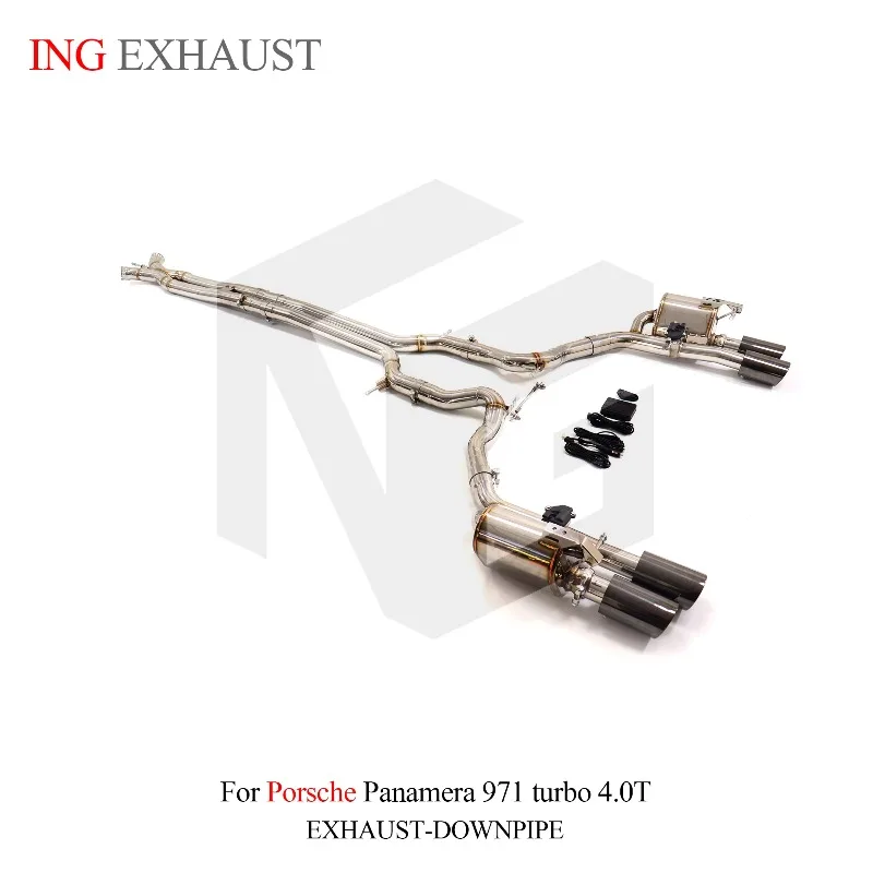 

ING Stainless Steel for Porsche Panamera 971 Turbo 4.0T Catback Exhaust Muffler, Valved High Flow Automotive Performance Parts