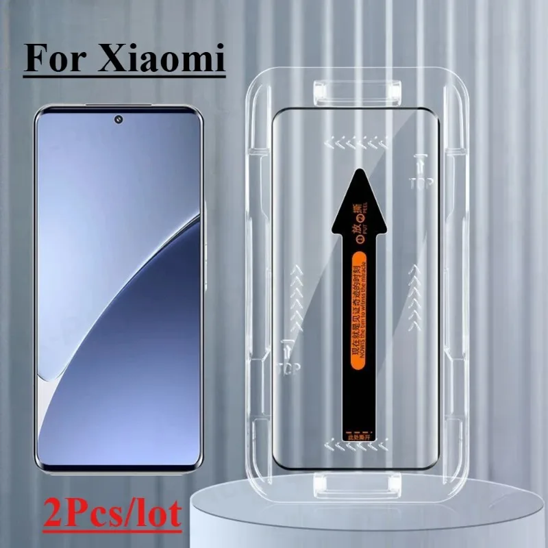 

2 Pcs One-Click Tempered Glass For Xiaomi 15 Pro/14 Ultra/13/12/11 Pro /10 Ultra Easy Install Premium Screen Protector HD Glass