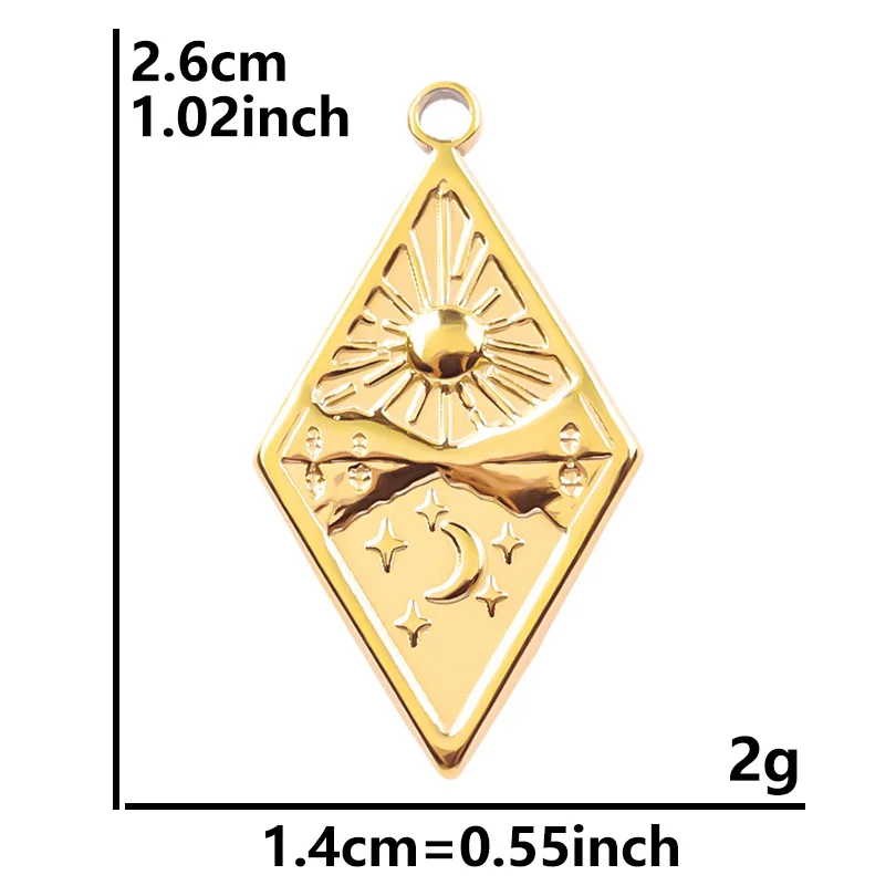 5pcs Gold Sun Charms for DIY Jewellery Making