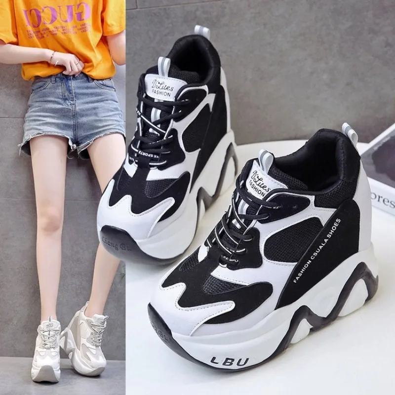 

Chunky Sneakers Women 2024 Autumn New Fashion Height Increased Platform Shoes Casual Wedges Vulcanize Shoes Zapatillas De Mujer