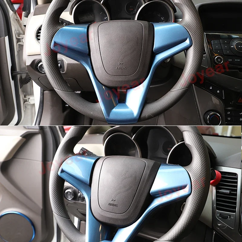 Stiker krom Trim penutup Panel roda kemudi mobil untuk Chevrolet Cruze 2009-2015 penutup Aksesori Interior Trim dekoratif