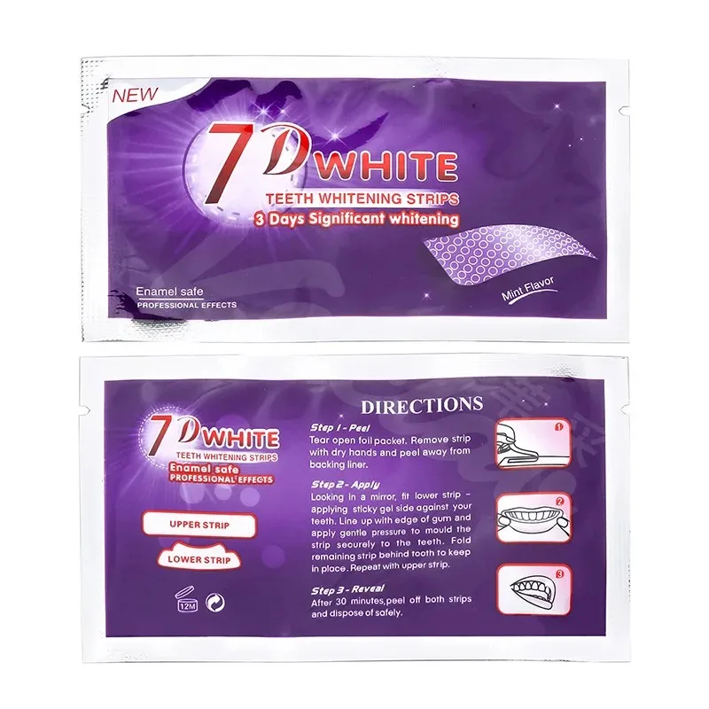 7D Teeth Whitening Strips Purple Teeth Removing Yellow To Remove Bad Breath To Remove Stains Teeth Whitening Set Oral Care Tools