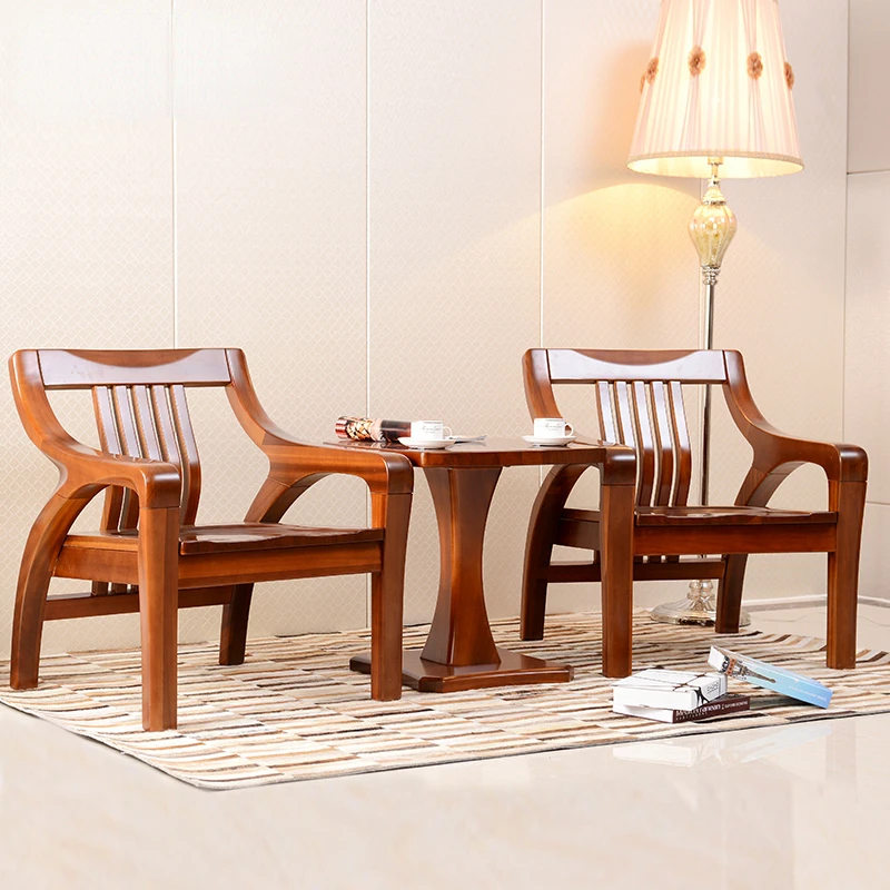 

Full Solid Wood Leisure Table and Chair Set, Teak Balcony Table and Chair Furniture Muebles