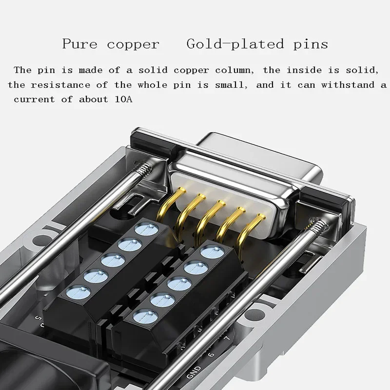 Metal Shell DB9 Breakout Connector Welding Free Joint DB9 Pin Serial Port Head Male Female 9Pin RS232 Serial COM Port 485 Plug