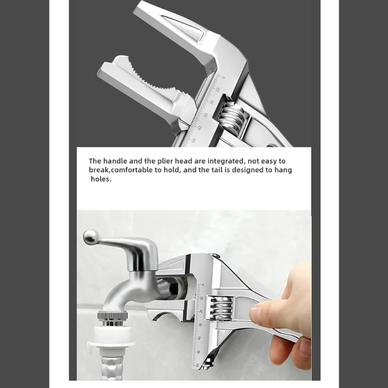 

Versatile Adjustable Wrench Tool for Bathroom Fixing Faucets, Removing Cutting Pipes Plumbing Placement Repair Dropship