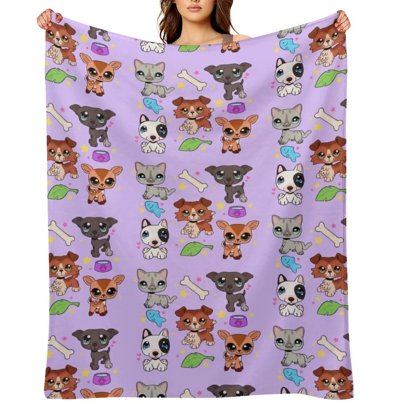 

LPS bunch Throw Blanket Flannel Vintage Decorative Throw Camping Blankets