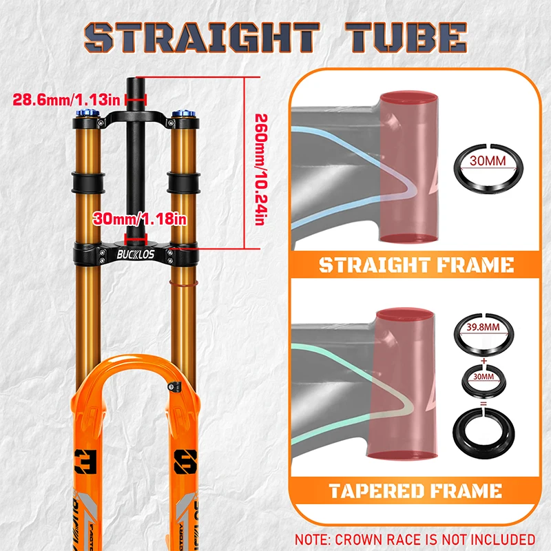 BUCKLOS 15*110mm Boost Fahrrad Federgabel Reise 180mm Dual Crown MTB Luftgabel 27,5 zoll 29 zoll Fahrrad Luftfedergabel – Detail 8