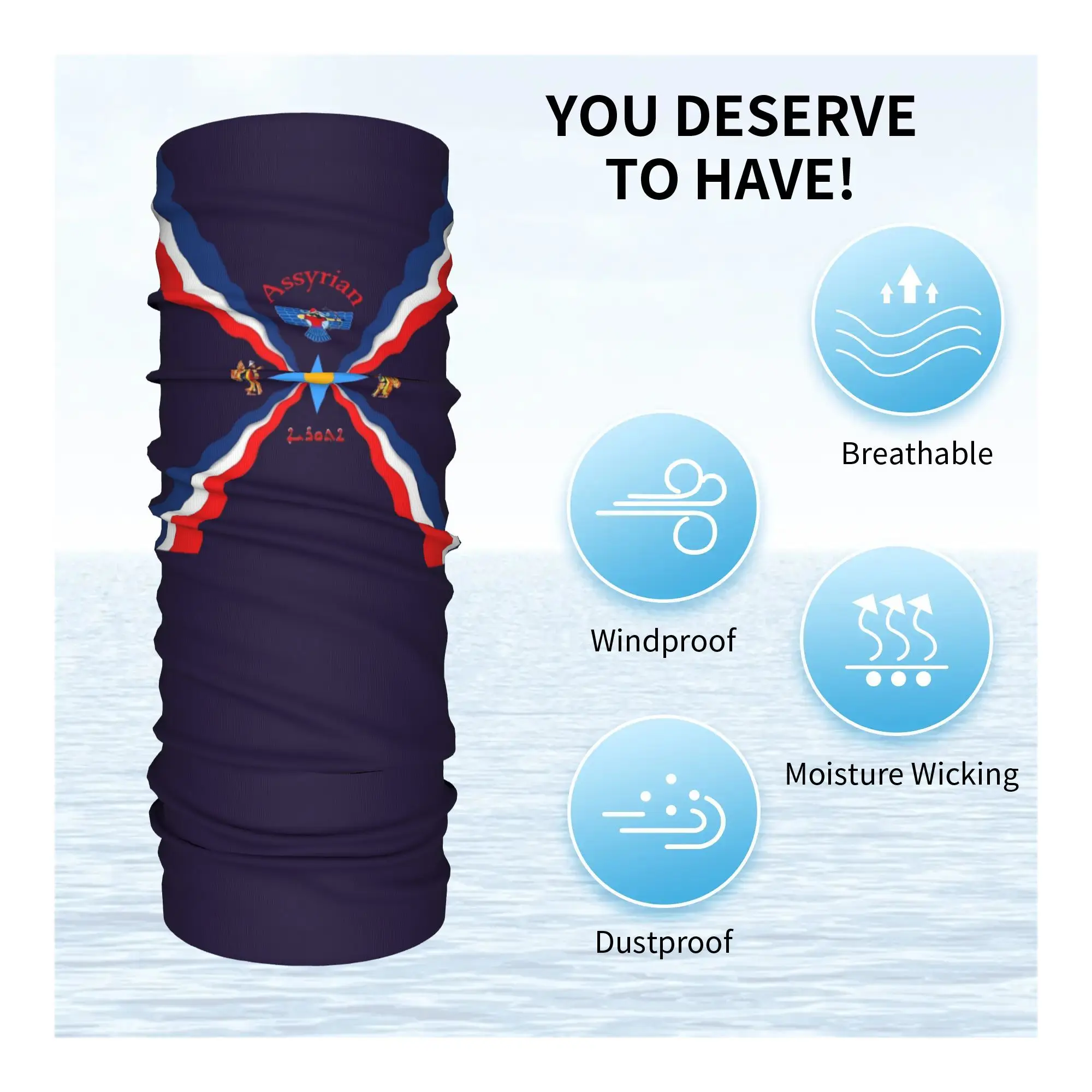 Роскошный ассирийский флаг Suryoyo, бандана, гетры с принтом, шарф, многофункциональная повязка на голову для бега, унисекс, дышащая для взрослых