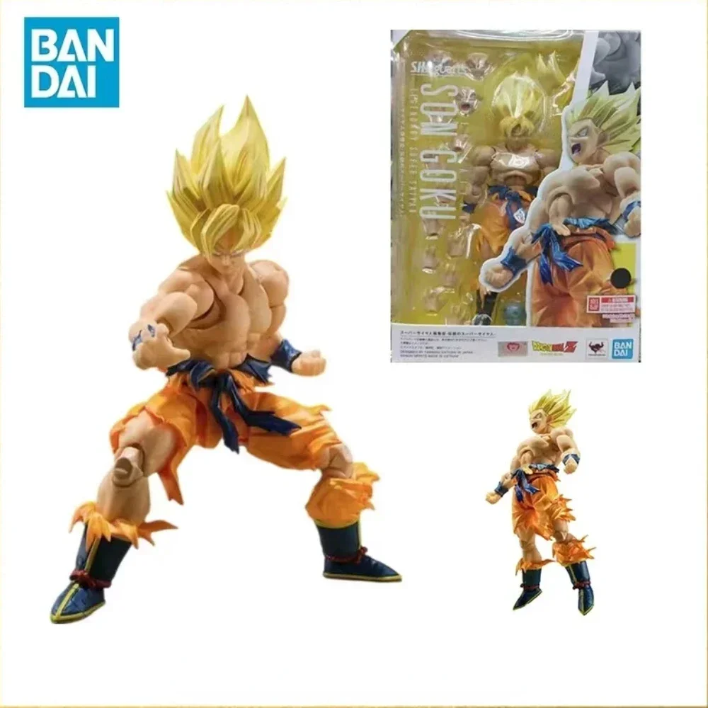 Bandai-Autêntica Figura de Ação Dragon Ball Z, S.H.Figuarts, SHF Awakening Legendary Super Saiyan Goku 3.0, Anime Toy Gift, Em estoque