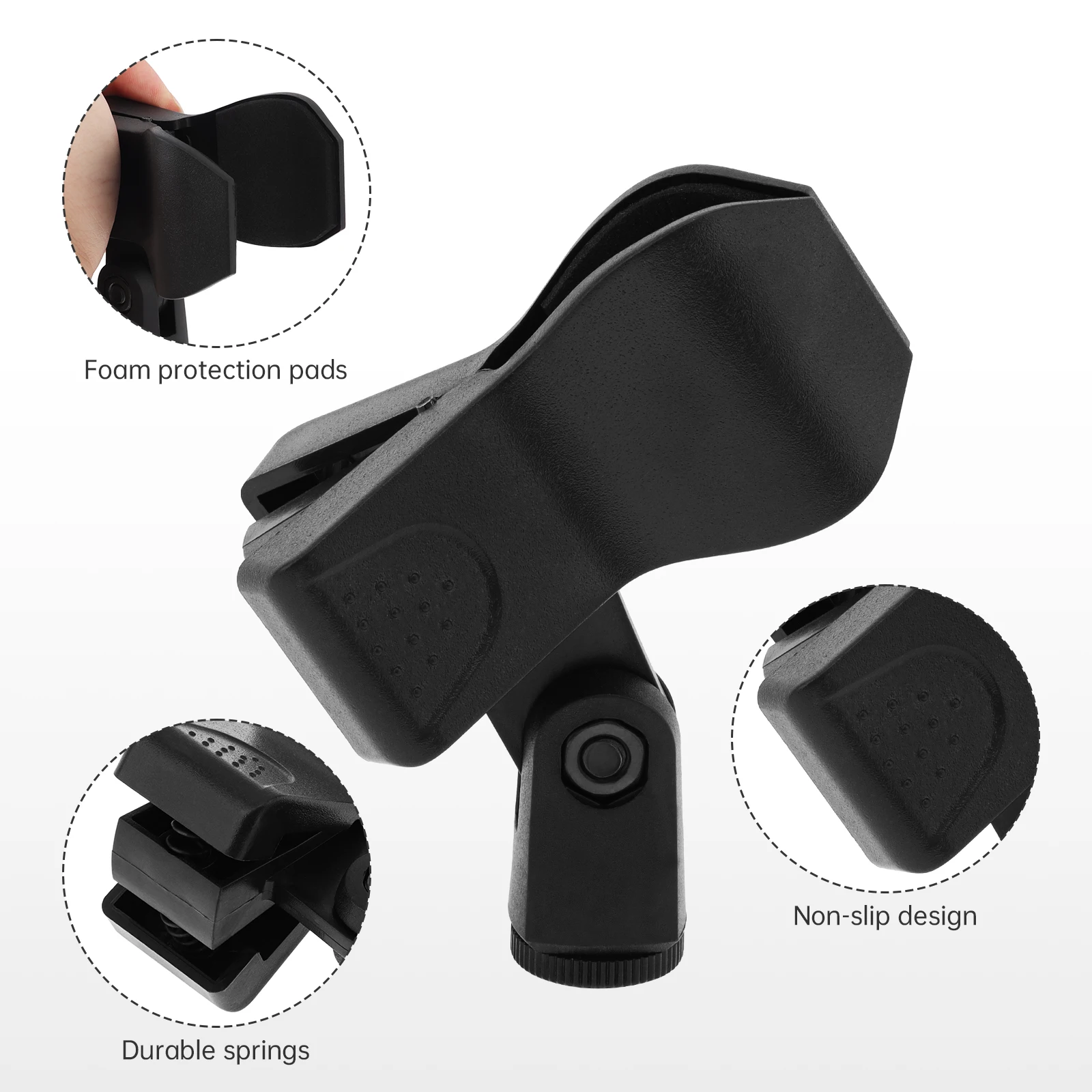 1pcs Universal Microphone Clip Clamp Bracket 1/4 Inch Condenser Microphone Clip Black Live Tripod Stand Accessories