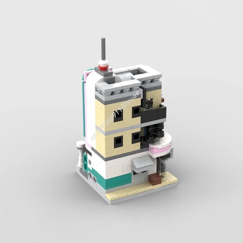 364pcs MOC Mini Modulaire Downtown Diner Minied Modelbouw Kerstcadeaus Blokken Architectuur DIY Speelgoed Creatief Idee Kinderen