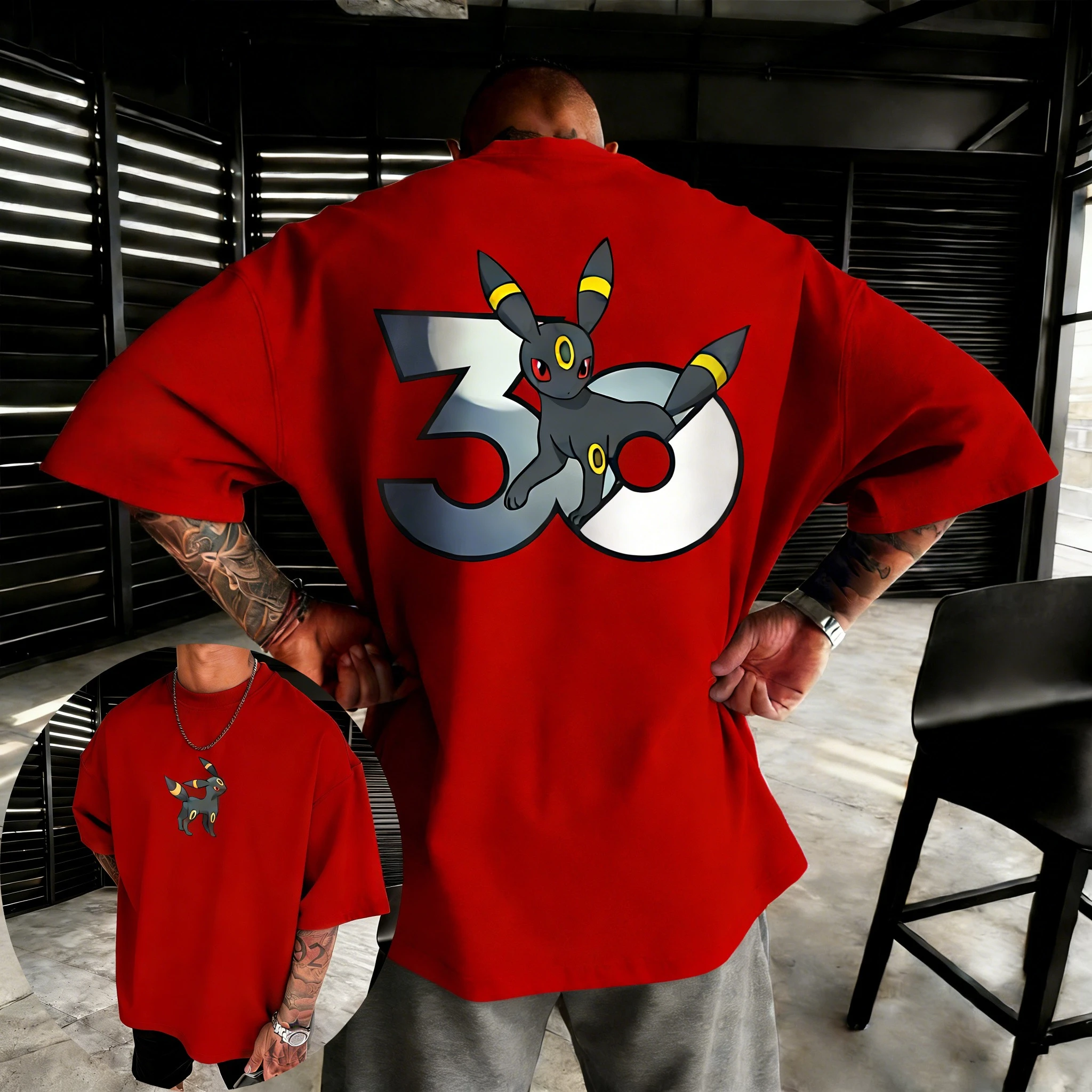 2026 Pokémon 30th Anniversary Umbrion Co-Branded bedrucktes T-Shirt für Herren und Damen – Sommer-T-Shirt 2026 Streetwear – Detail 10