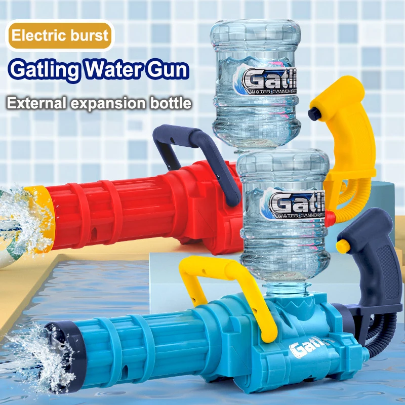 New Continuous Electric Water Gun High-tech Automatic Water Spray Gatling Water Gun Summer Pool Party Beach Outdoor Toy Gift