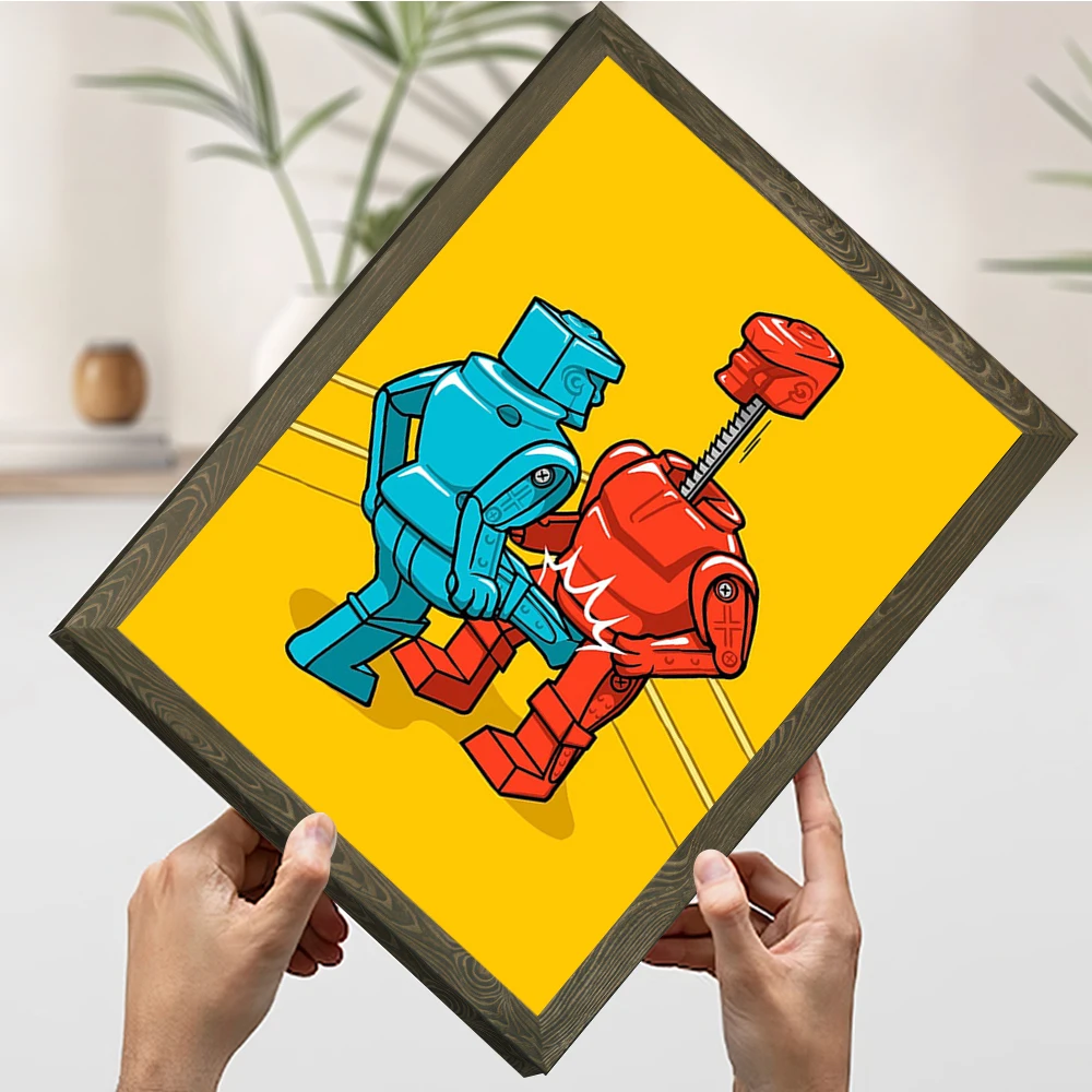 الأزرق ركلة الملاكم يطبع ملصق صور لغرفة المعيشة ديكور مخصص الملاكمة حائط لوح رسم الفن ديكور المنزل الحديث الألعاب