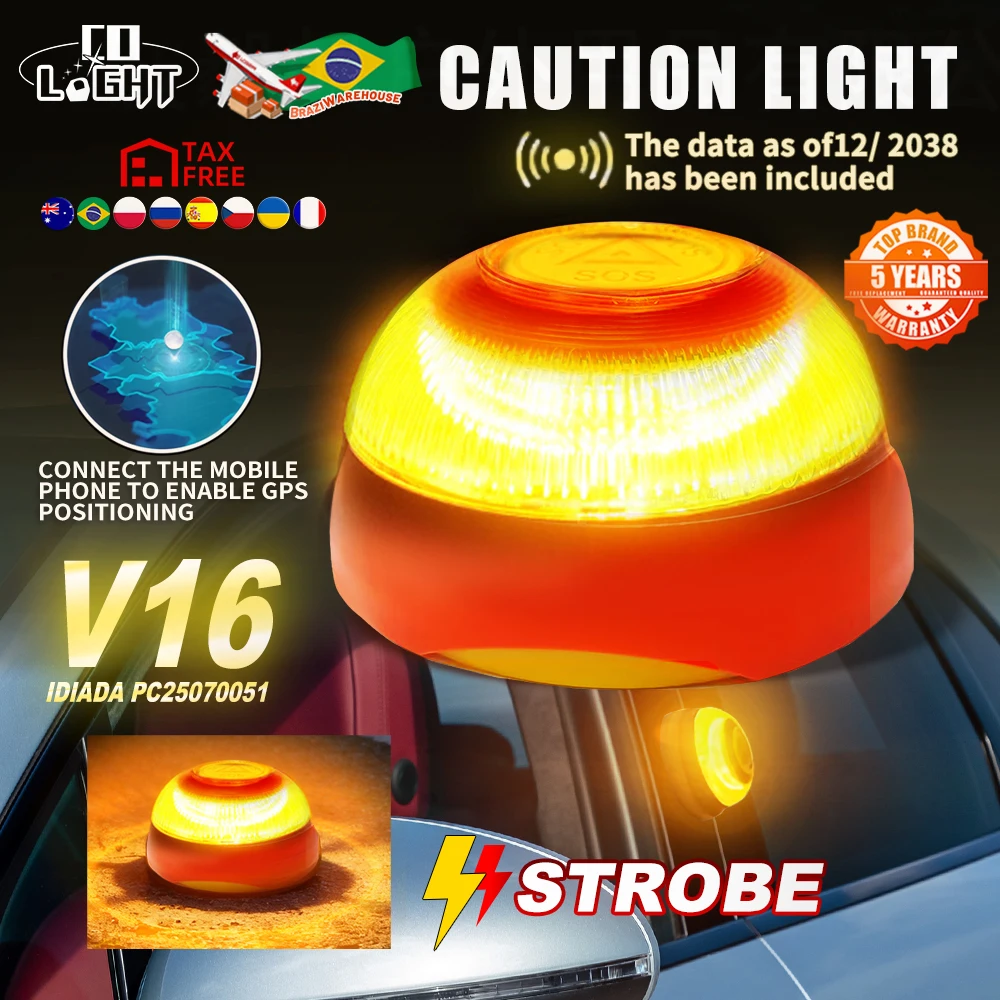 

Автомобильный аварийный фонарь COLIGHT LED DGT с высокой видимостью до 1 мили и трекером геолокации для быстрого и эффективного позиционирования