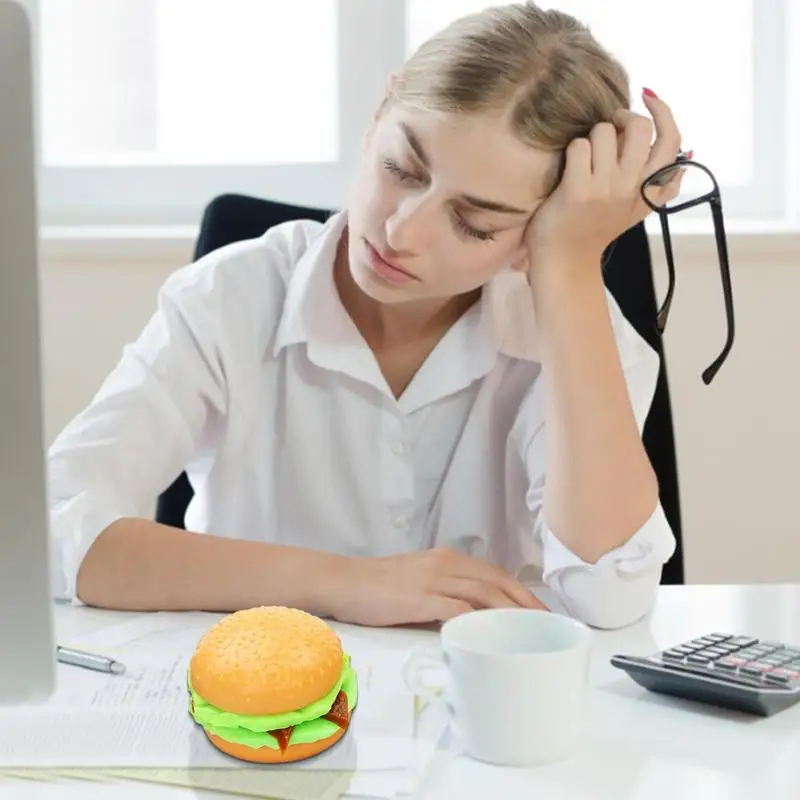 Burger Squish 3D Hamburger Decompressions Toy Stress Relief Toy Burger Stress Ball Squeeze Ball