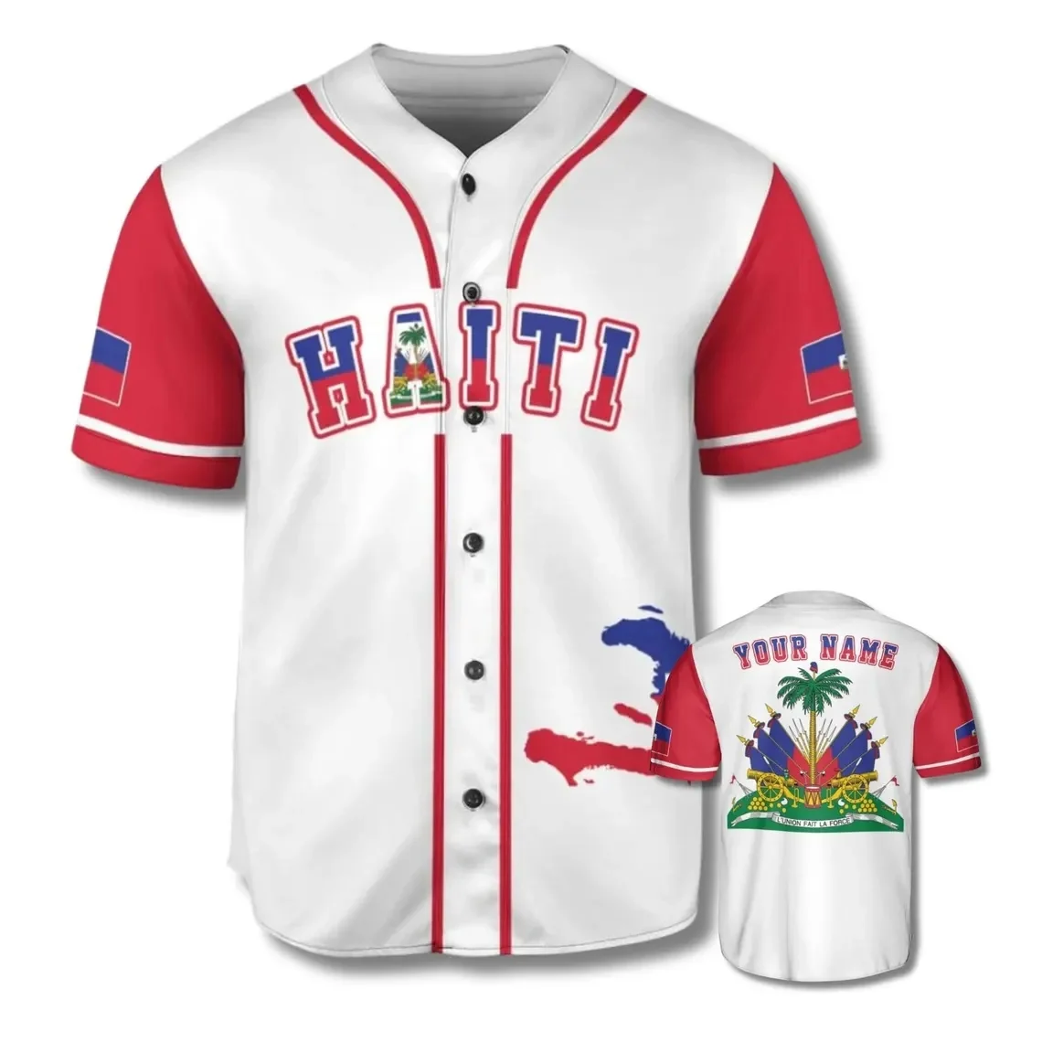 Personalized Haiti Baseball Jersey, Custom Name & Number, Haitian Pride Gift Men For Women Shirt Casual Team Shirts Tops