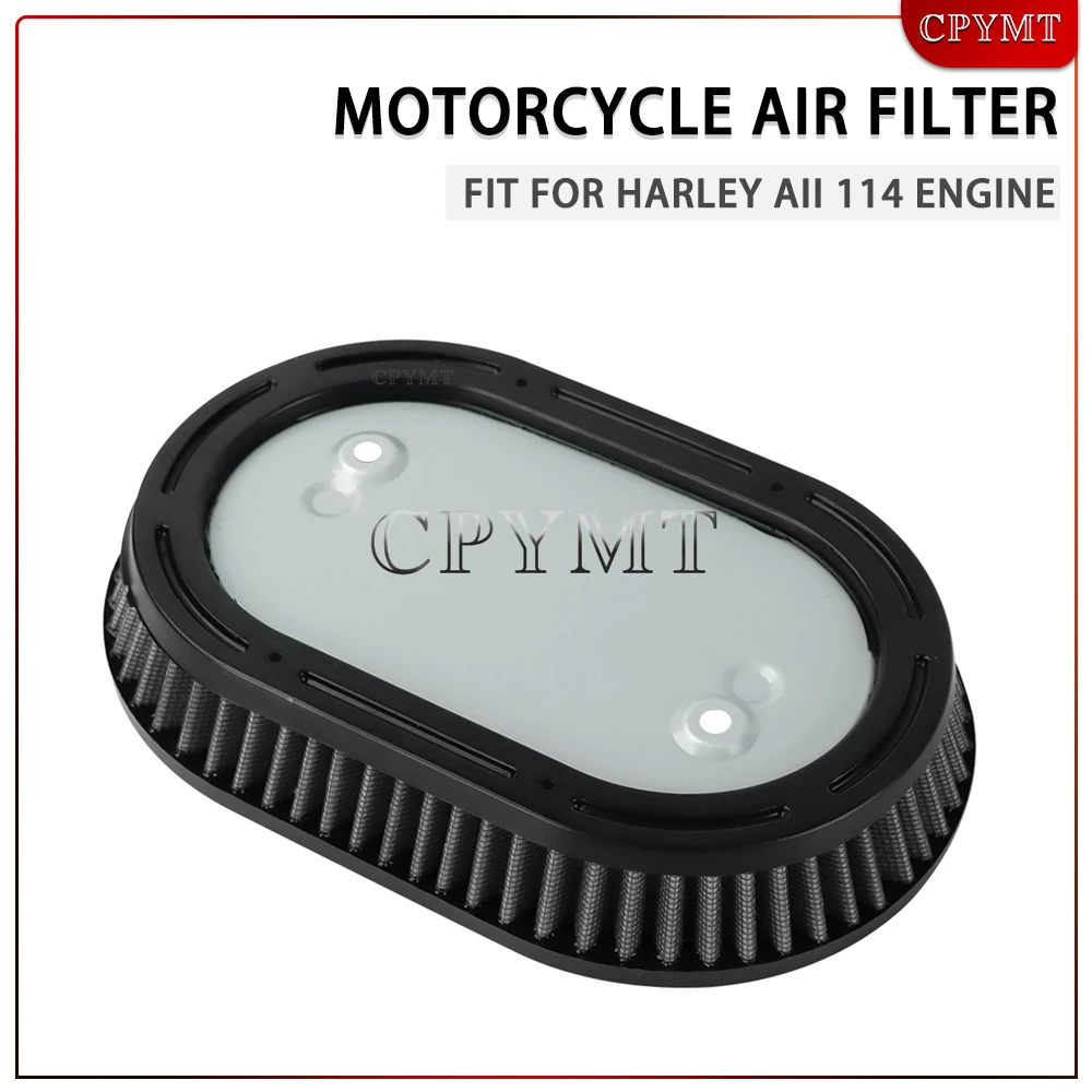 

Motorcycle Air Intake Cleaner Air Filter fit For Harley 114 2017+ Softail Fat Boy Street Bob Touring Road King Street Road Glide