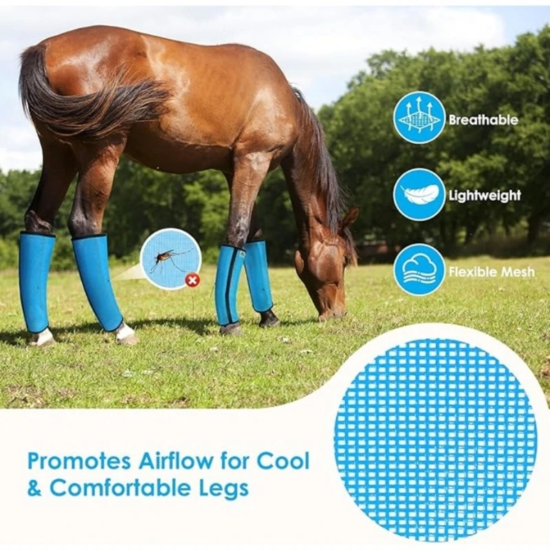 شبكات مسامية لحماية أرجل الحصان من الذباب، معدات مريحة ومستقرة لركوب الدراجات للأنشطة الخارجية #5
