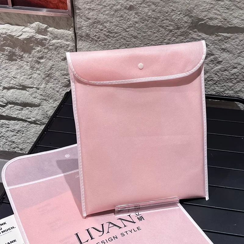 50Pcs Non Woven Bags with Buttons Shopping Bags Promotional Recyclable Bags Tote Gift Bags Custom Printing Logo Free Design - view 2