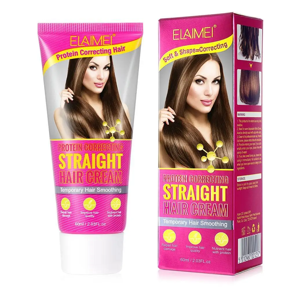 60ml Keratin Hair Straightening Cream Repair Damaged Hair Care Protein Correction Cream Treatment Tangle Frizz Hair Smooth Curly