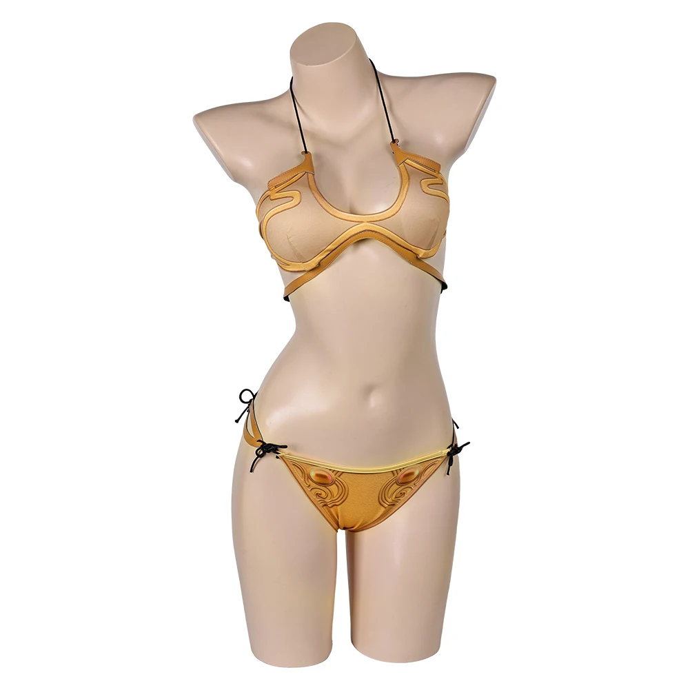 Maillot de bain princesse Leia pour femmes et filles, costume de cosplay sexy, bikini d'été, tenues de jeu ply, carnaval d'Halloween, imbibé