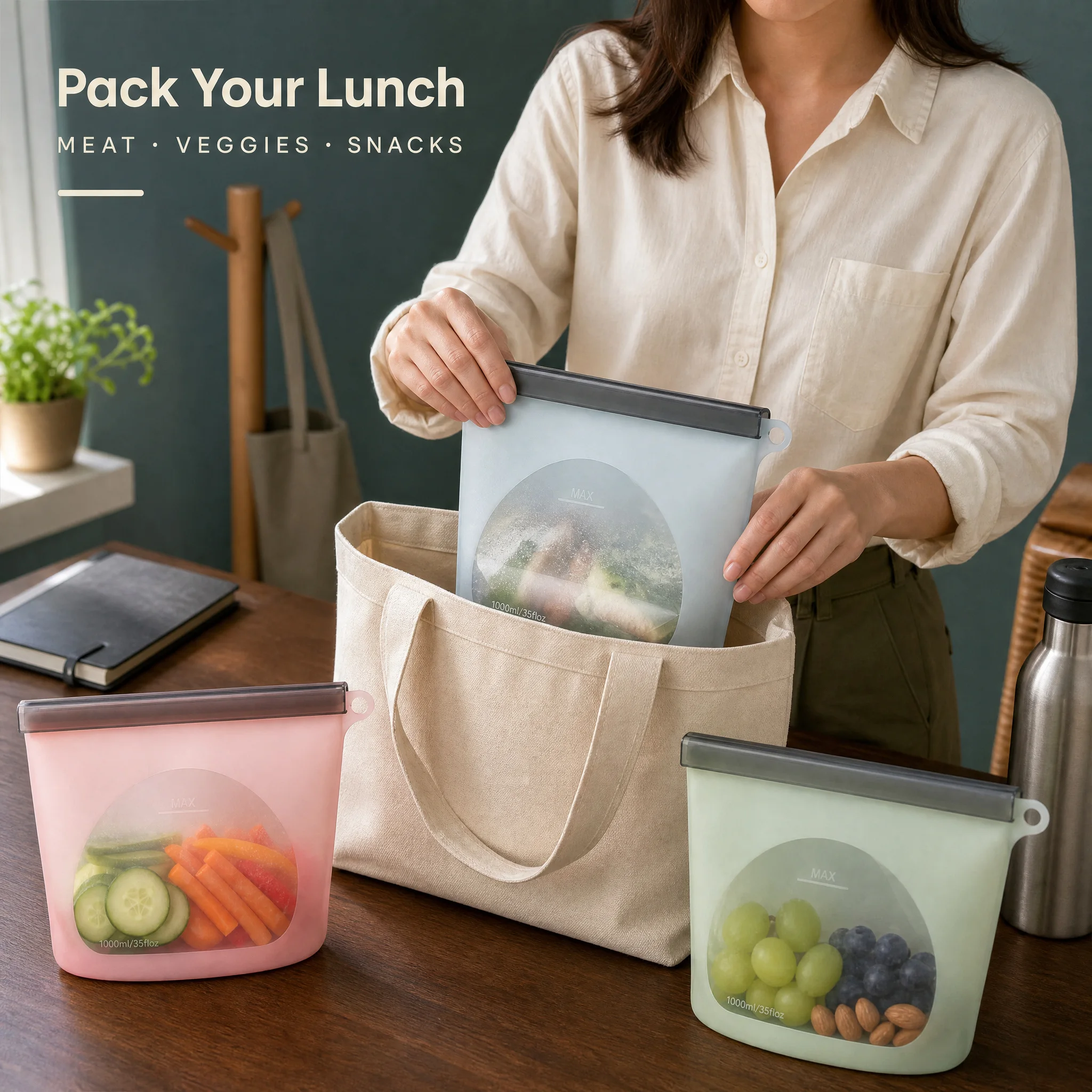 كيس تخزين طعام قابل لإعادة الا - مراجعة Food Storage Bag وسعره