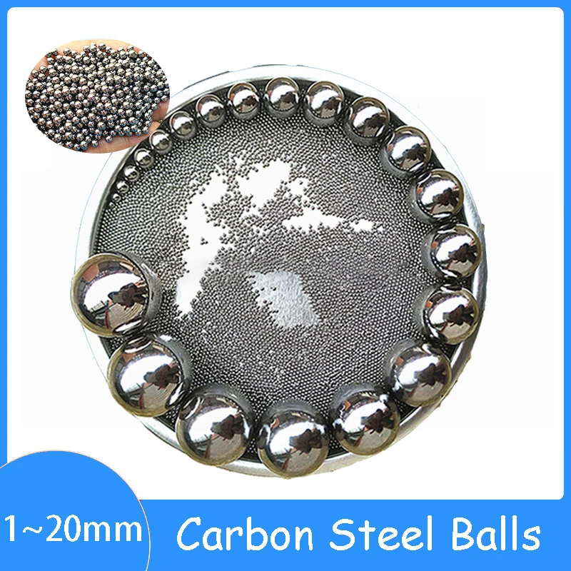 1-500pcs Standard Carbon Steel Balls 1/1.5/2/2.5/3/3.175/3.5/4~20mm Solid Smooth Precision Steel Ball Spherical Bead Ball