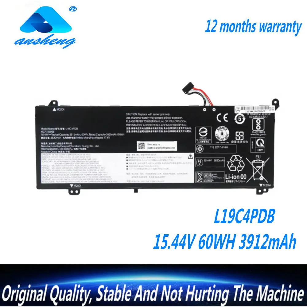 15.44V 3912mAh 60Wh L19C4PDB Laptop Battery For Lenovo ThinkBook 14s Yoga ITL,ThinkBook 14 15 G2 G3 ITL ARE ACL Sereis