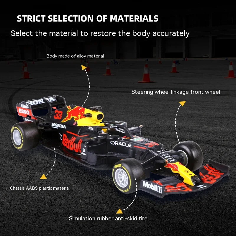 Bburago 1:43 F1 Model Reguliere Versie 2023 Red Bull Racing Rb19 #1 Verstappen #11 Perez Legering Auto Formule Gegoten Speelgoed