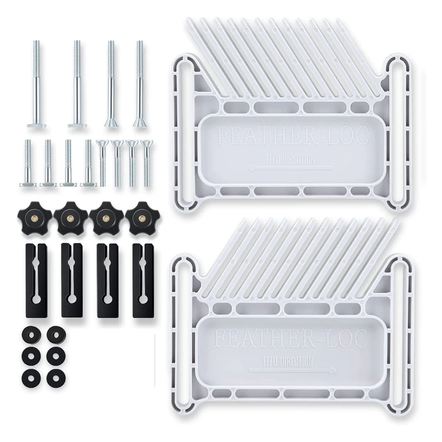 Upgraded Featherboard Safety Device Stackable Feather Board Fits Most Standard , T-Slots, T-Rails on Table Saws,White