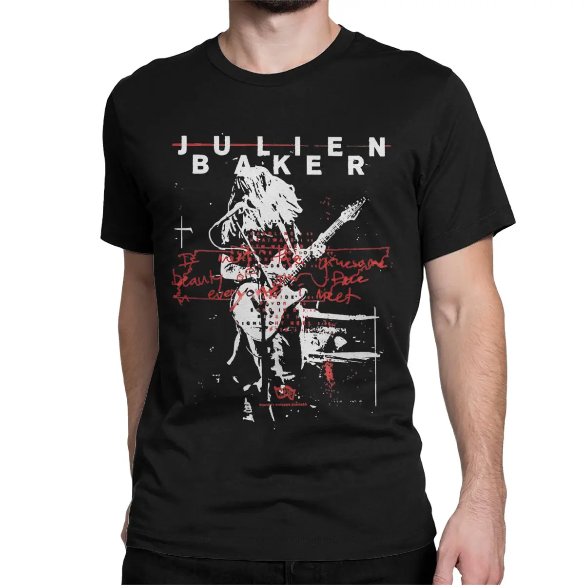 Julien Baker Live Flier T Shirts Men Women\'s 100% Cotton Awesome T-Shirt Boygenius Tee Shirt Short Sleeve Clothes Printed