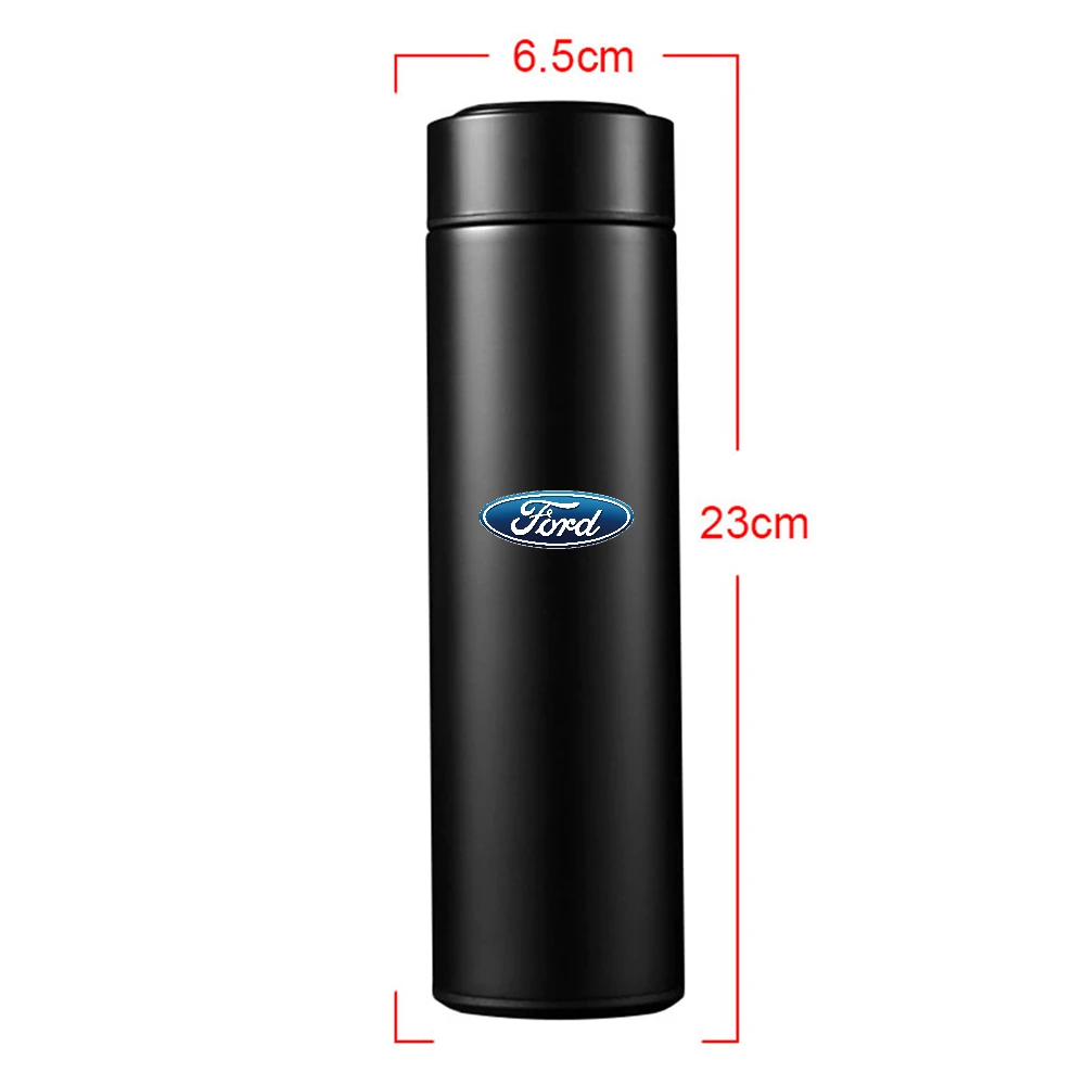 Car Smart Thermos Mug Insulation Cup Led Digital Temperature Display For Mustang GT Focus Mk2 Mk3 Fiesta Ranger STRACING