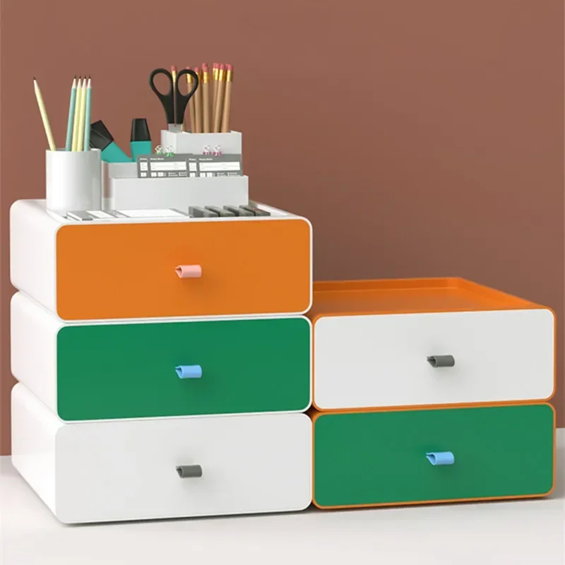 Desktop Storage Drawer Plastic Office Supplies Storage Box Home Vanity Table Cosmetic Organizer Box Makeup Jewelry Store Bins