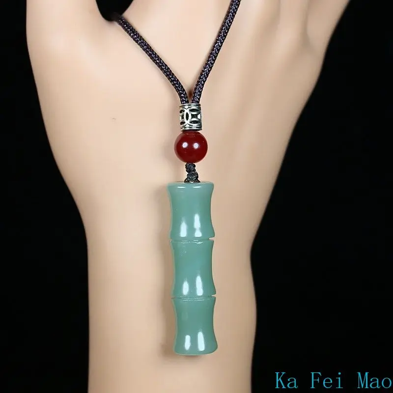 New Arrival Step-by-Step Promotion Pendant Hotan Jade Greenish-Blue Gourd Necklac Fashionable Personalized Jewelry Gift 6
