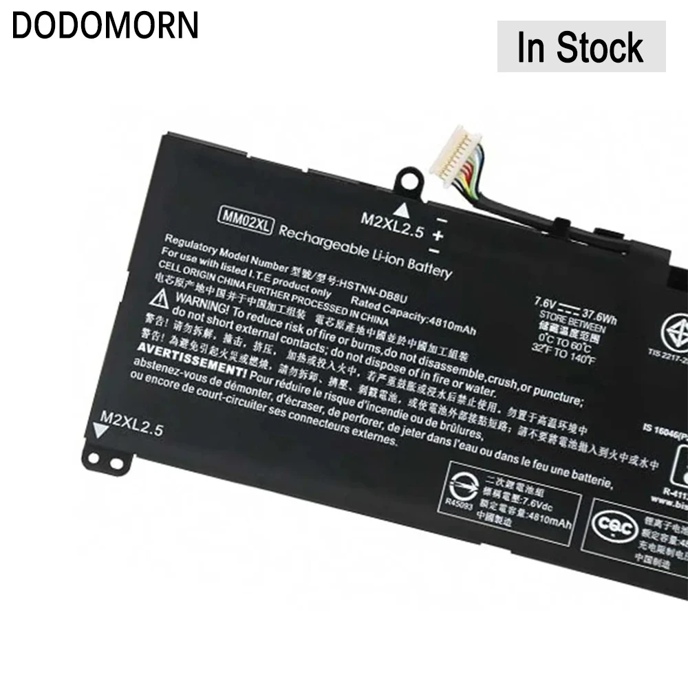 dodomorn mm02xl بطارية كمبيوتر محمول ينطبق على حصان pavilion 13-an0001na 13-an0020ca 13-aan0065ur hstnn-db8u l28076-005 l27868-1c1 hstnn-ib8q