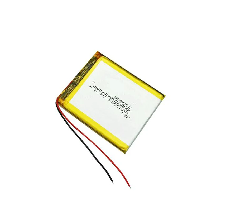 505060 2000mah 3.7V Lithium Polymer Battery For Game Player Cell Phone Tablet PC MID LED Light Rechargeable Li-polymer Batteries