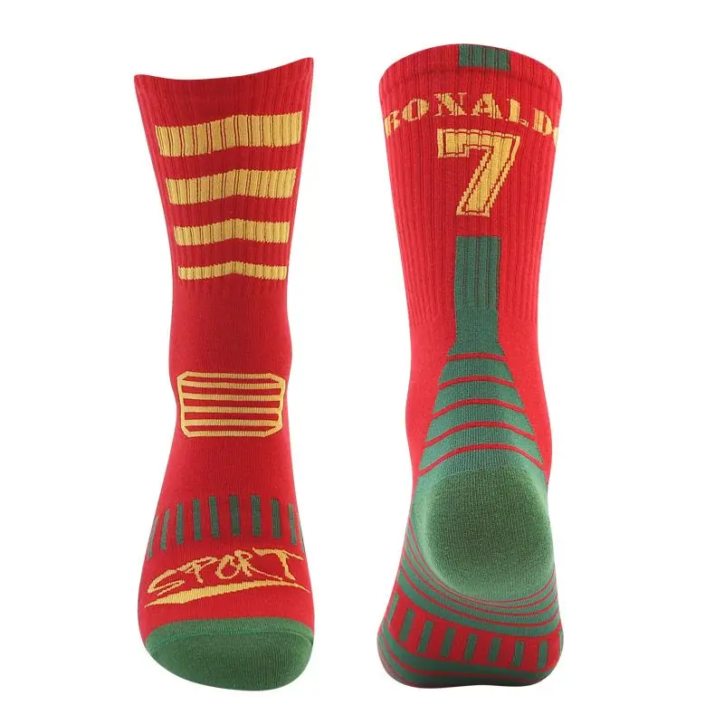 

Футбольные носки, мужские носки средней и длинной длины, влагоотводящие, дышащие, модные, универсальные спортивные носки с высоким верхом.