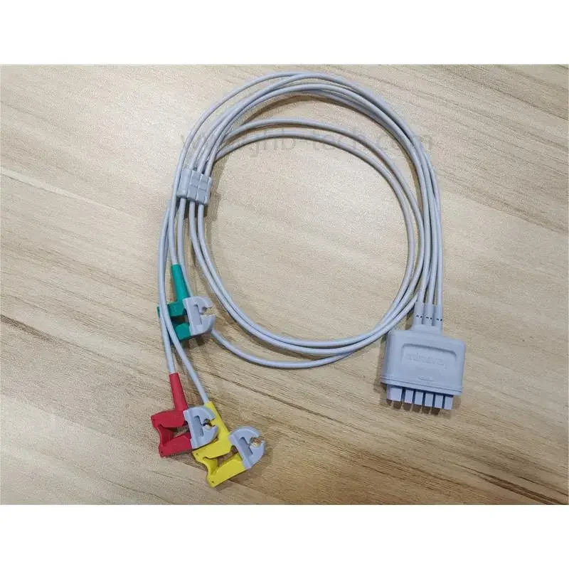 2025、Mindray EY6307A  3 Lead leadset new telemetry IEC pinch EC-G leadset