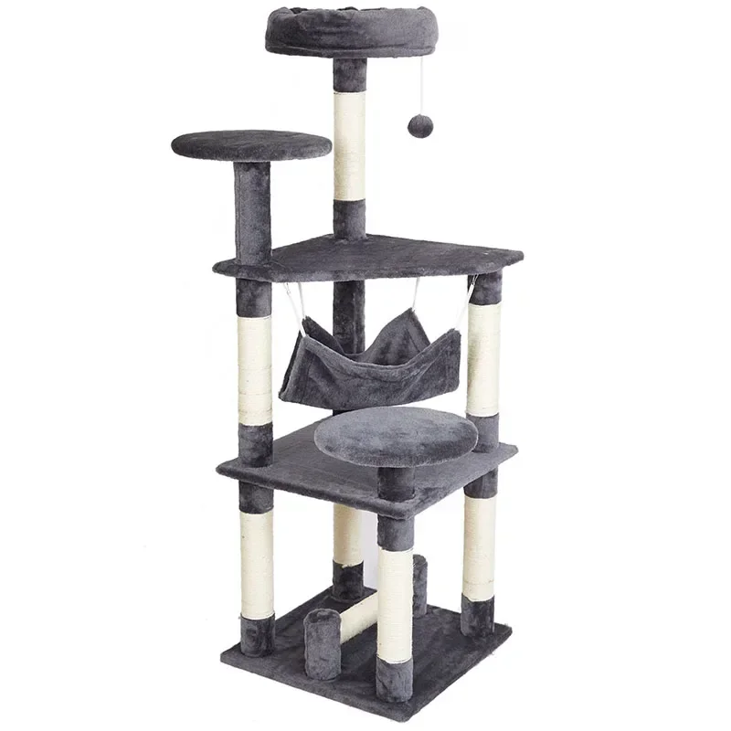 Pet furniture lounge cheap luxury modern natural sisal large climbing frame scraper cat tree xxl wooden cat tree house tower