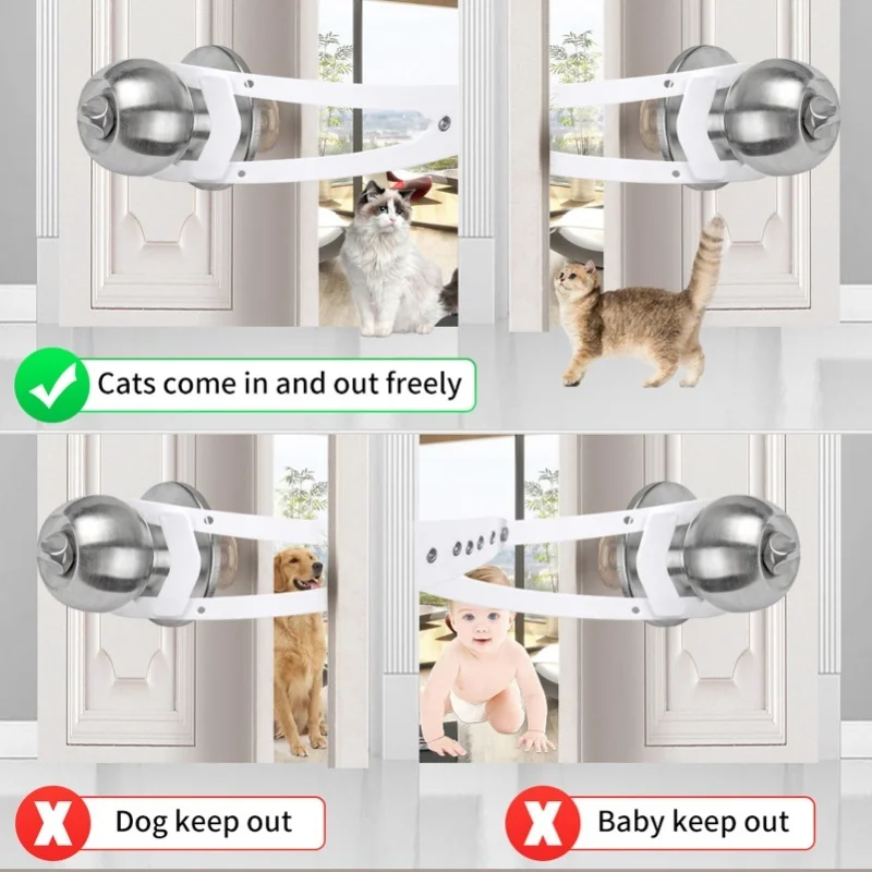 

F9 2pcs Adjustable Cat Door Holder Latch Cat Door Replacement Installation Quick Elastic Lock Strap Cat Door Holder Latch
