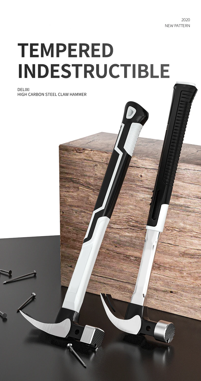 

Молоток из высокоуглеродистой стали с овечьим рогом и противоскользящей ручкой, магнитный антивибрационный молоток для ногтей, деревообрабатывающие инструменты, ручной инструмент